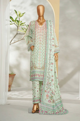 Bin Saeed Stitched 3 Piece Exclusive Printed Lawn Vol-01 Collection'2026-LSM-2710 FEROZI GREEN