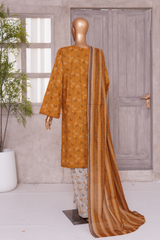 BIN SAEED PRINTED LAWN 3 PC COLLECTION 2025-26,PEACH
