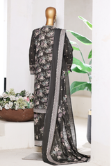 Bin Saeed Stitched 3 Piece Exclusive Printed Khaddar Vol-15 Collection'2025-WK-2659-black