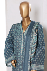 Bin Saeed Stitched 3 Piece Exclusive Printed Khaddar Vol-15 Collection'2025-WK-2660-blue