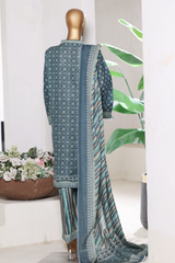 Bin Saeed Stitched 3 Piece Exclusive Printed Khaddar Vol-15 Collection'2025-WK-2660-blue
