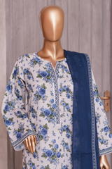 BIN SAEED PRINTED LAWN 3 PC COLLECTION 2025-26,WHITE