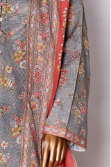 Bin Saeed Stitched 3 Piece Exclusive Printed Khaddar Vol-13 Collection'2025-WK-2621-Ferozi