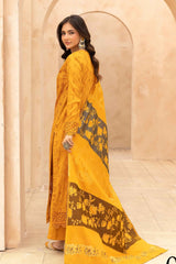 Mahees Aqidah embroidered lawn with jacquard shawl Riaz arts d-02