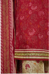 Bin Saeed Stitched 3 Piece Exc Printed Lawn Vol-05 Collection'2025-NSM-2341-red