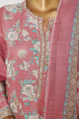 Bin Saeed Stitched 3 Piece Exclusive Printed Khaddar Vol-15 Collection'2025-WK-2662-pink