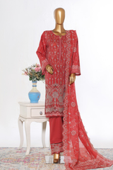 Bin Saeed Stitched 3 Piece Luxury White & White Emb Collection'2026-NSM-2572