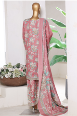 Bin Saeed Stitched 3 Piece Exclusive Printed Khaddar Vol-15 Collection'2025-WK-2662-pink