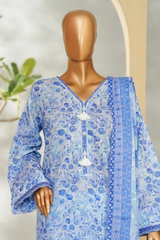 Bin Saeed Stitched 3 Piece Exclusive Printed Lawn Vol-01 Collection'2026-LSM-2705 BLUE
