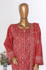 Bin Saeed Stitched 3 Piece Luxury White & White Emb Collection'2026-NSM-2572