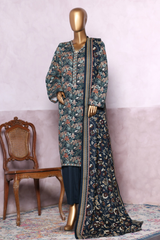 Bin Saeed Stitched 3 Piece Exclusive Printed Khaddar Vol-07 Collection'2025-WK-2447-blue