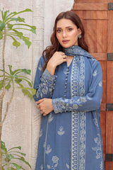 Lakhany Printed Pashmina Unstitched 3 Piece Suit,D-23