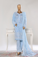 Bin Saeed Stitched 3 Piece Luxury White & White Emb Collection'2026-NSM-2571