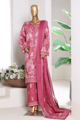 Bin Saeed Stitched 3 Piece Exclusive Printed Khaddar Vol-15 Collection'2025-WK-2664-rose