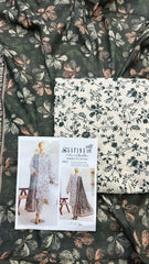 Safina 3pcs unstitched Slub khaddar/cotton 004-c