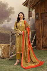 BAHAR BY MAHEES,Printed Silk Marina with Printed Pure China Pashmina Shawl,D-02