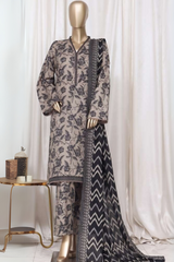 Bin Saeed Stitched 3 Piece Printed Cotton Vol-01 Collection'2025-WC-2374-Grey
