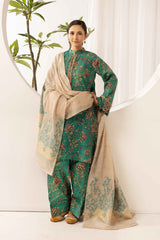 printed lawn with jacquard dupatta D-02