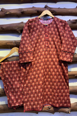 2-Piece Printed Cord Set – Stylish Casual Wear | D-05