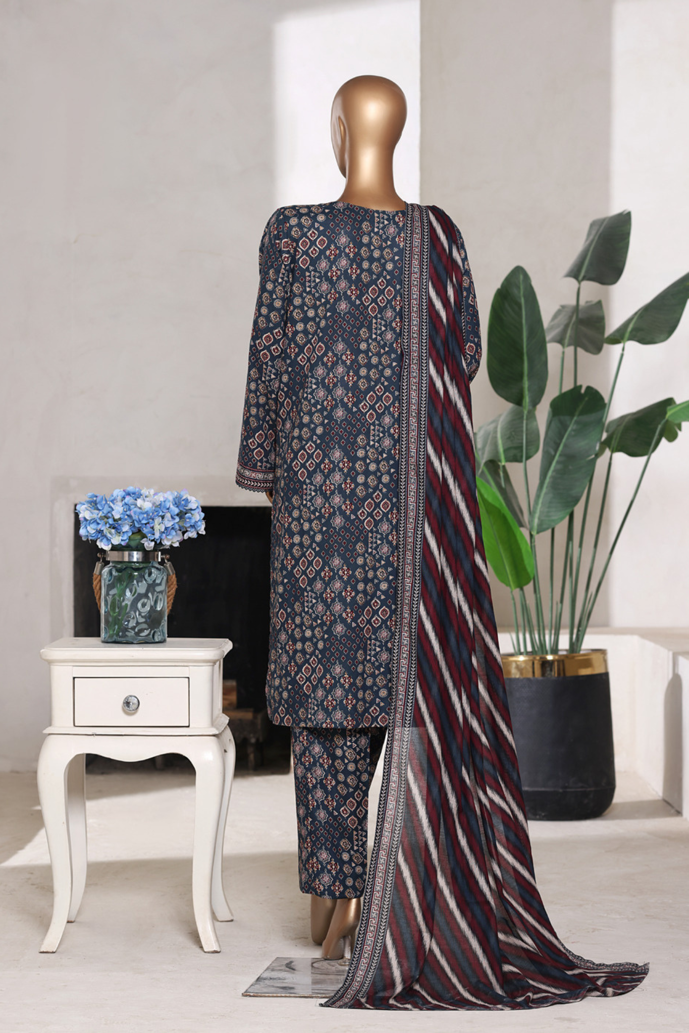 Bin Saeed Stitched 3 Piece Printed Cotton Vol-02 Collection'2025-WC-2413-blue