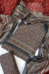 Bin Saeed Digital Printed Cotton Cambric Unstitched 3 Piece Suit - Design-5 - BS25DCC - Blue - Summer Collection