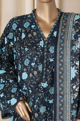 Bin Saeed Stitched 3 Piece Printed Frocks Khaddar Collection'2025-fr-1291-blue