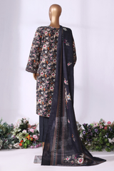Bin Saeed Stitched 3 Piece Exclusive Printed Khaddar Vol-08 Collection'2025-WK-2522-Black
