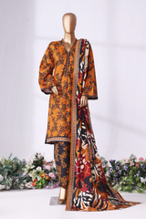 Bin Saeed Stitched 3 Piece Exclusive Printed Khaddar Vol-08 Collection'2025-WK-2523-Black