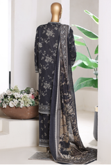 Bin Saeed Stitched 3 Piece Exclusive Printed Khaddar Vol-15 Collection'2025-WK-2665-black