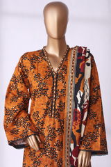 Bin Saeed Stitched 3 Piece Exclusive Printed Khaddar Vol-08 Collection'2025-WK-2523-Black