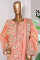 Bin Saeed Stitched 3 Piece Exclusive Printed Khaddar Vol-15 Collection'2025-WK-2667-peach