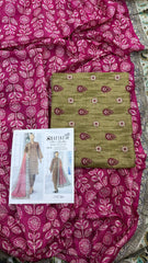 Safina 3pcs unstitched Slub khaddar/cotton 006-b
