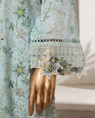 Bin Saeed Stitched 3 Piece Open Front Cutwork Kari Collection'2025-SM-2116-ferozi