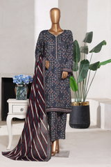 Bin Saeed Stitched 3 Piece Printed Cotton Vol-02 Collection'2025-WC-2413-blue