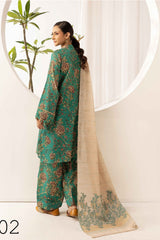 printed lawn with jacquard dupatta D-02