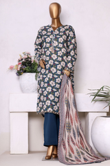 Bin Saeed Stitched 3 Piece Exclusive Printed Khaddar Vol-13 Collection'2025-WK-2622-Black