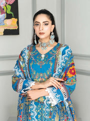 Mashaal Stripe by Riaz Arts Embroidered Lawn Unstitched 3 Piece - D-02 - RA25MSE - Summer Collection