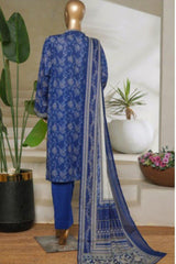 Bin Saeed Stitched 3 Piece Exc Printed Lawn Vol-06 Collection'2025-NSM-2483-blue