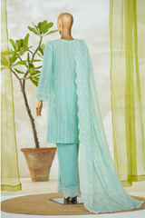 Bin Saeed Stitched 3 Piece Luxury White & White Emb Collection'2026-NSM-2553