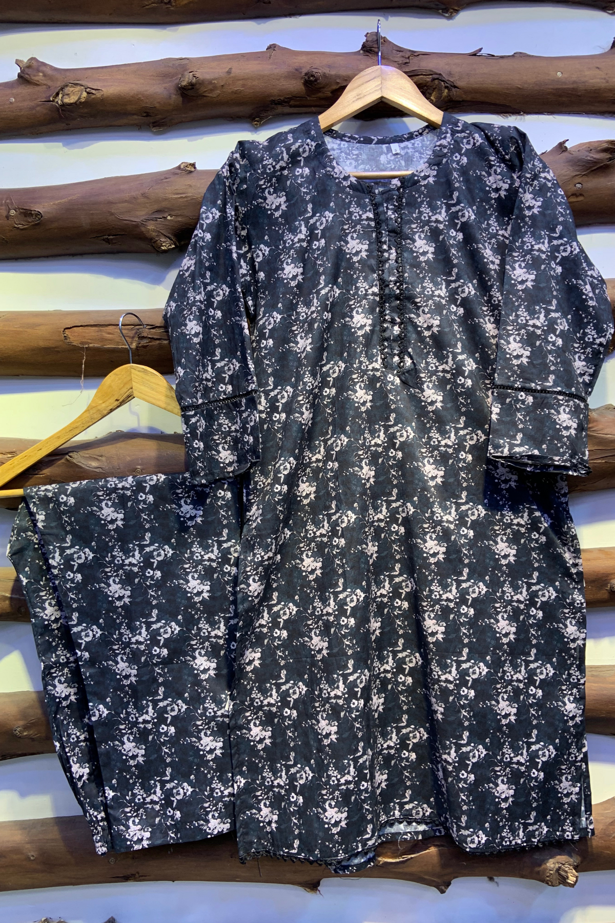 2-Piece Printed Cord Set – Stylish Casual Wear | D-06