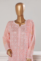 Bin Saeed Stitched 3 Piece Luxury White & White Emb Collection'2026-NSM-2576