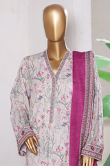 Bin Saeed Stitched 3 Piece Exclusive Printed Khaddar Vol-15 Collection'2025-WK-2669-pink
