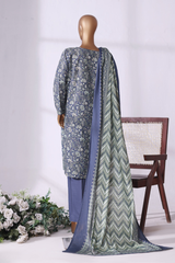 Bin Saeed Stitched 3 Piece Exclusive Printed Khaddar Vol-08 Collection'2025-WK-2527-blue