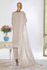 Bin Saeed Stitched 3 Piece Luxury White & White Emb Collection'2026-NSM-2574