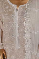 Bin Saeed Stitched 3 Piece Luxury White & White Emb Collection'2026-NSM-2574