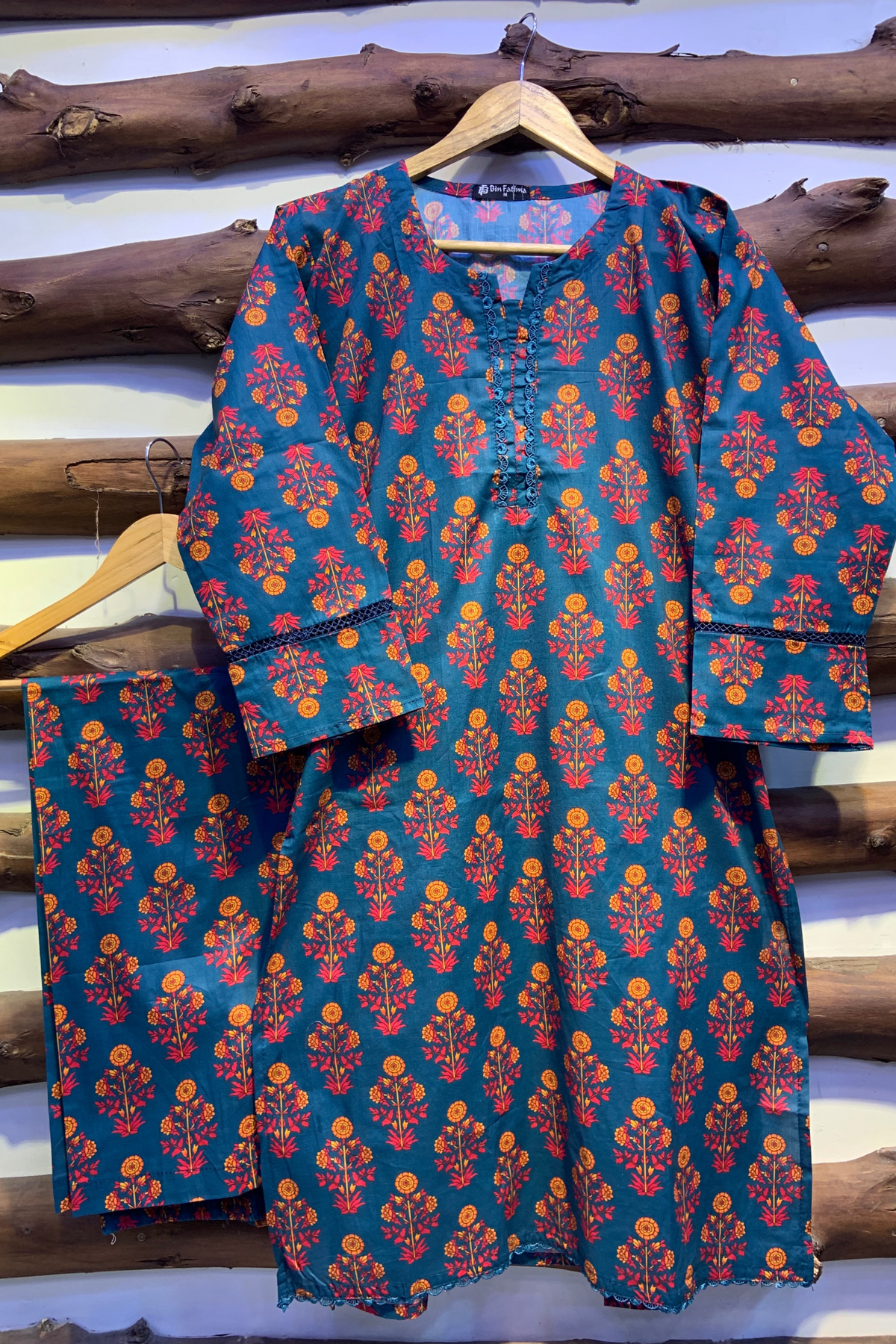 2-Piece Printed Cord Set – Stylish Casual Wear | D-07