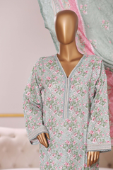 Bin Saeed Stitched 3 Piece Exclusive Printed Khaddar Vol-09 Collection'2025-WK-2561-White