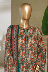 Bin Saeed Stitched 3 Piece Exc Printed Lawn Vol-05 Collection'2025-NSM-2342-green