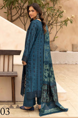 Mahees Aqidah embroidered lawn with jacquard shawl Riaz arts d-03