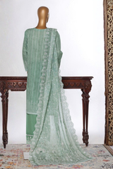 Bin Saeed Stitched 3 Piece Luxury White & White Emb Collection'2026-NSM-2584